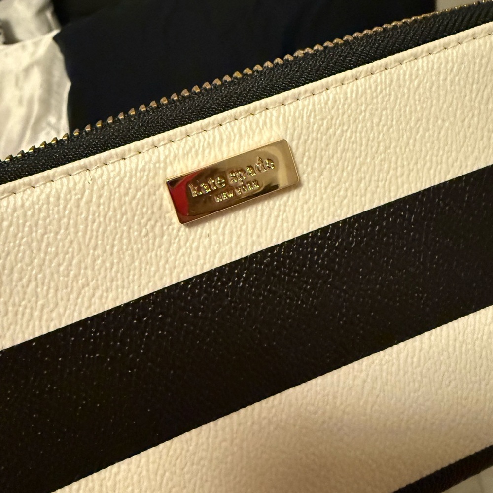 Kate Spade Black and White Striped Women's Bag